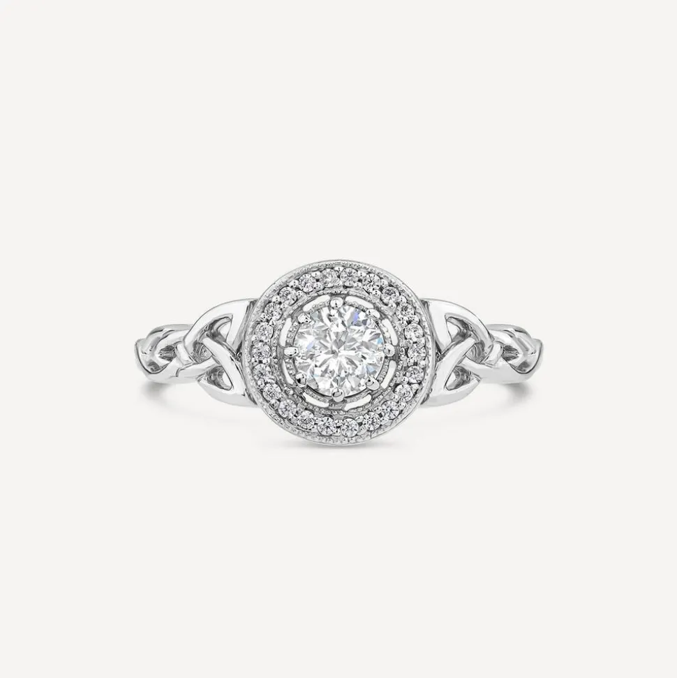Silver Trinity Knot Cubic Zirconia Cluster Ring