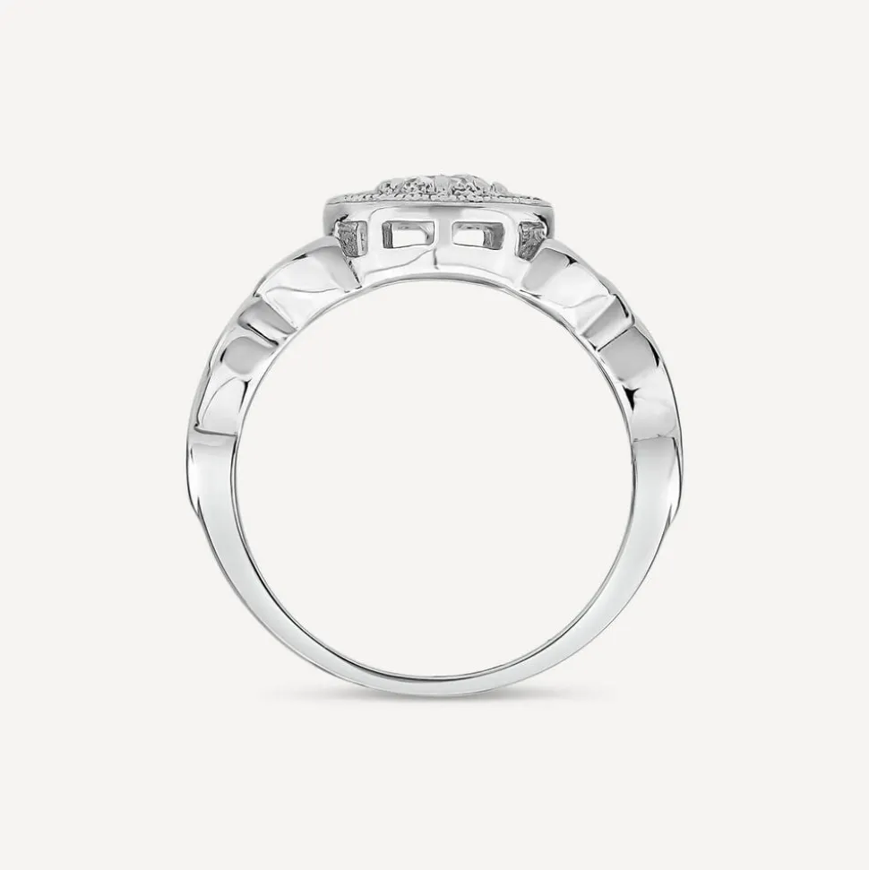 Silver Trinity Knot Cubic Zirconia Cluster Ring