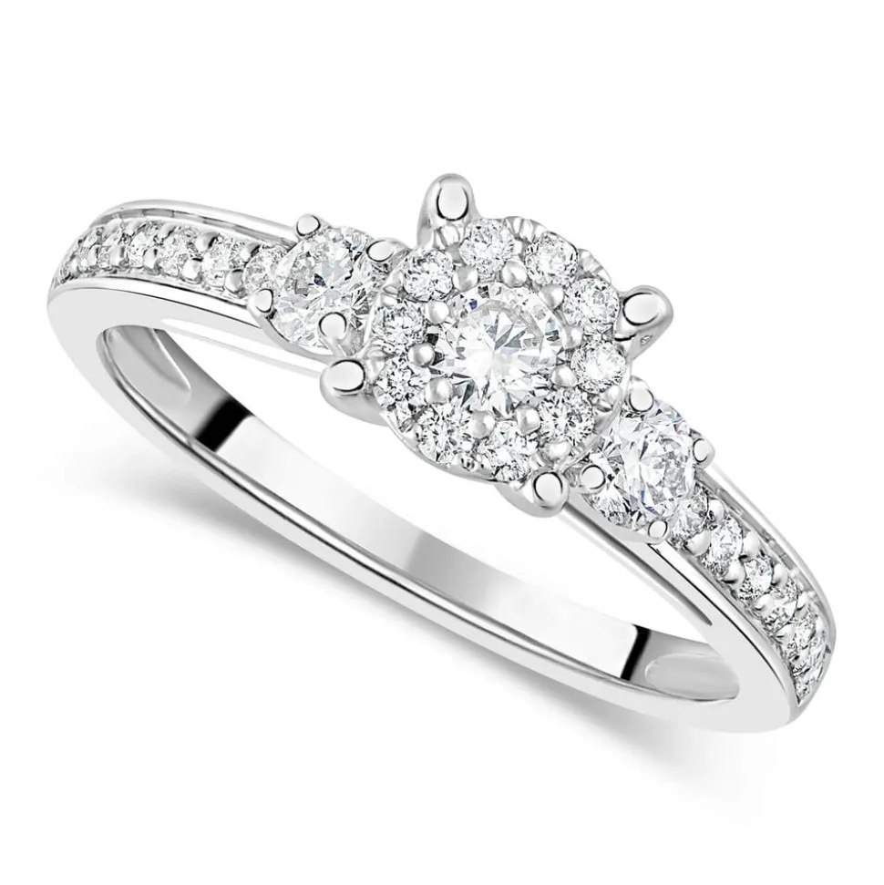 Special Price - 9ct White Gold 0.50ct Diamond Cluster Ring