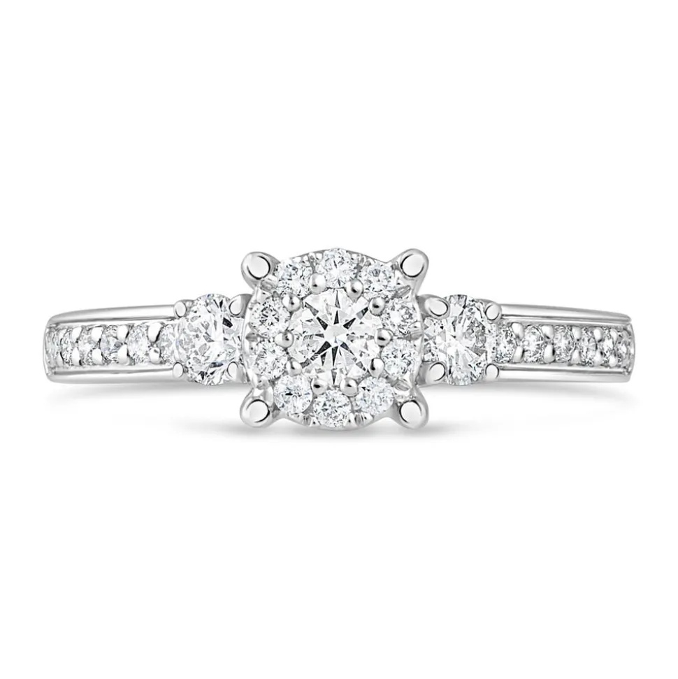 Special Price - 9ct White Gold 0.50ct Diamond Cluster Ring