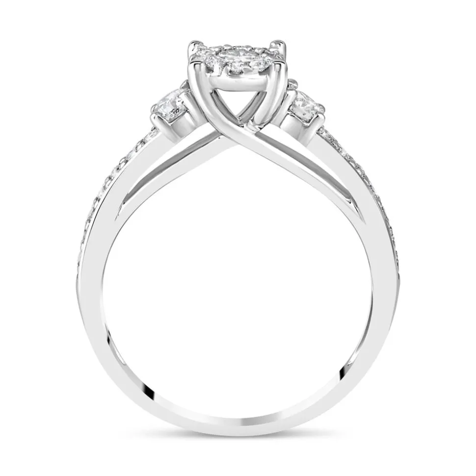 Special Price - 9ct White Gold 0.50ct Diamond Cluster Ring