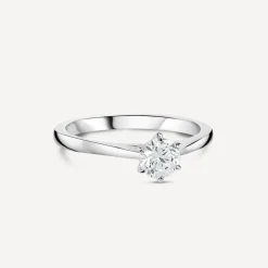 Sterling Silver 6 Claw Cubic Zirconia Small Solitaire Promise Ring