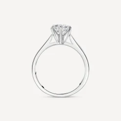 Sterling Silver 6 Claw Cubic Zirconia Solitaire Ring
