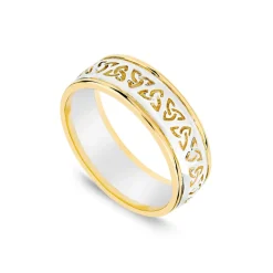 Sterling Silver & 10ct Rims Trinity Knot Band Ring