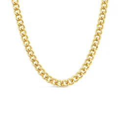 Sterling Silver & Yellow Gold Plated Tight Curb Necklet