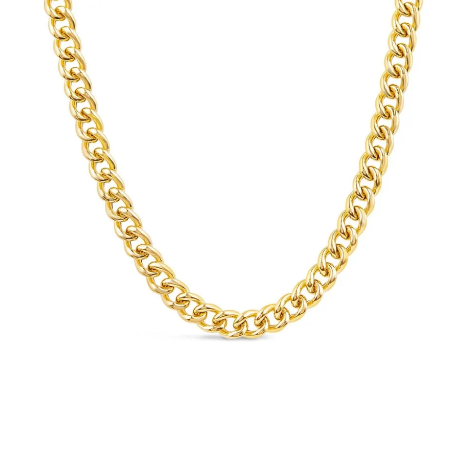 Sterling Silver & Yellow Gold Plated Tight Curb Necklet