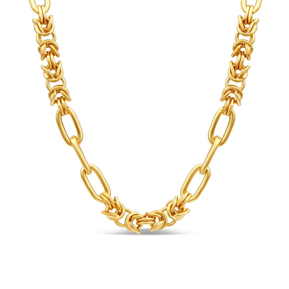Sterling Silver & Yellow Gold Plated Twist & Open Link Necklet