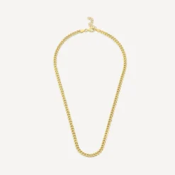 Sterling Silver & Yellow Gold Plated Tight Curb Necklet