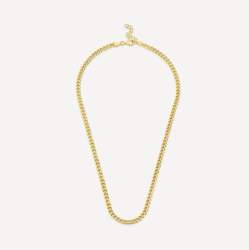Sterling Silver & Yellow Gold Plated Tight Curb Necklet