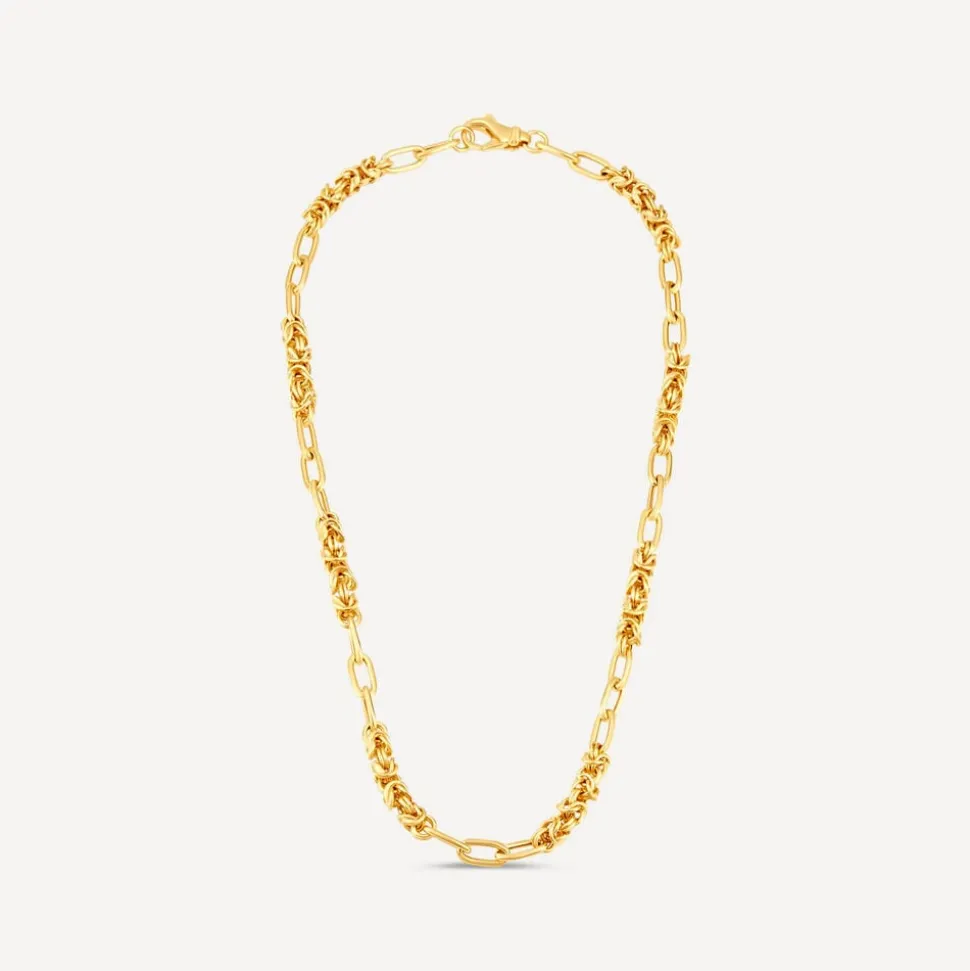 Sterling Silver & Yellow Gold Plated Twist & Open Link Necklet