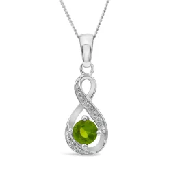 Sterling Silver and Cubic Zirconia August Birthstone Pendant (Chain Included)