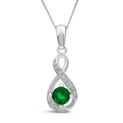 Sterling Silver and Cubic Zirconia May Birthstone Pendant (Chain Included)