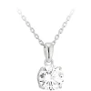 Sterling Silver and Cubic Zirconia Pendant (Chain Included)