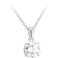 Sterling Silver and Cubic Zirconia Pendant (Chain Included)