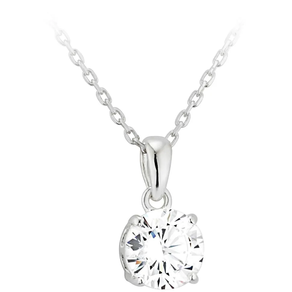 Sterling Silver and Cubic Zirconia Pendant (Chain Included)