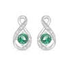 Sterling Silver and Cubic Zirconia May Birthstone Stud Earrings