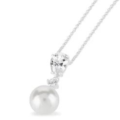 Sterling Silver and Pearl Pendant (Chain Included)