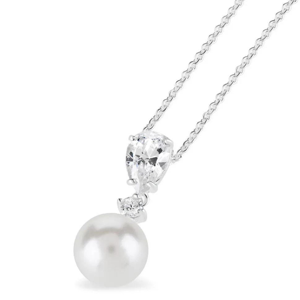 Sterling Silver and Pearl Pendant (Chain Included)