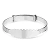 Sterling Silver Baby Bangle Teddy Bear with ID Plate
