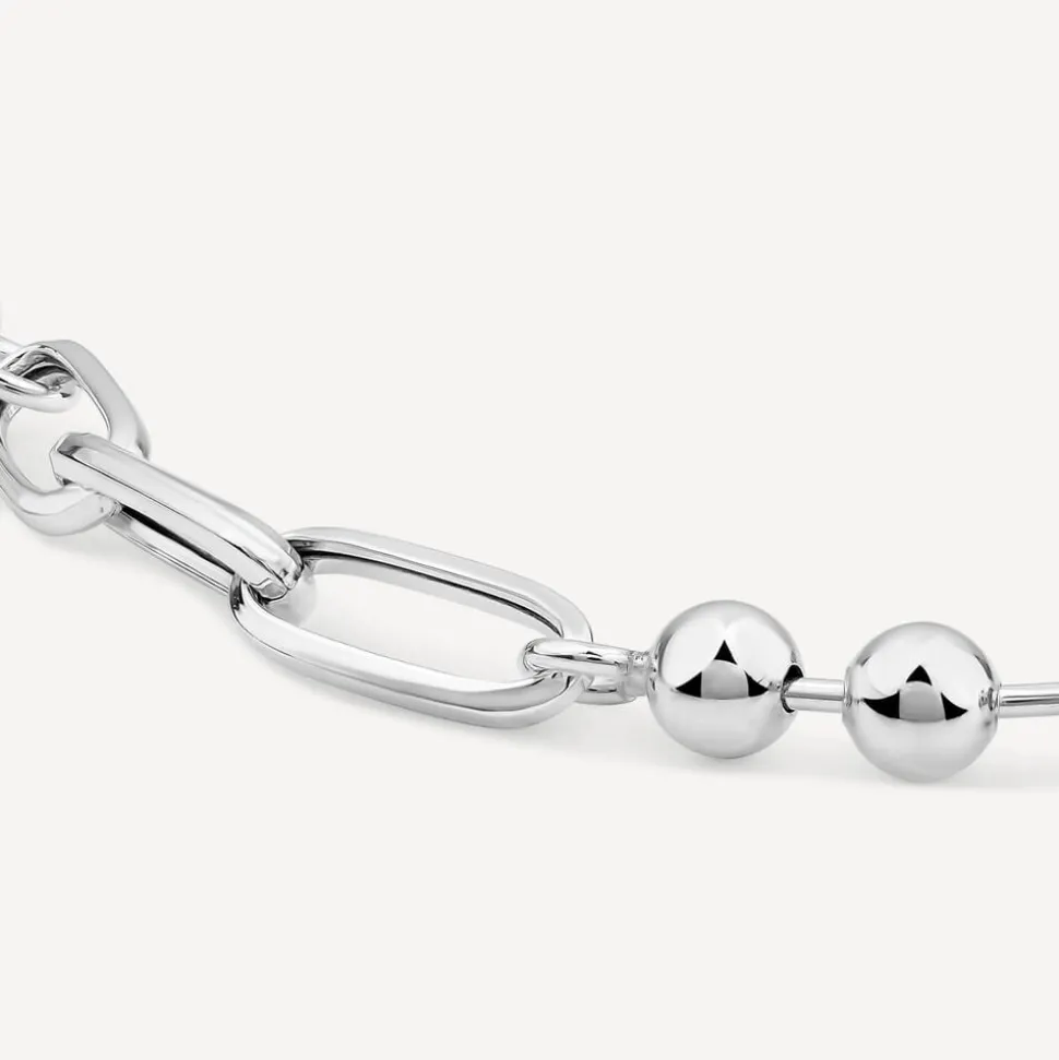 Sterling Silver Ball & Paperlink Bracelet