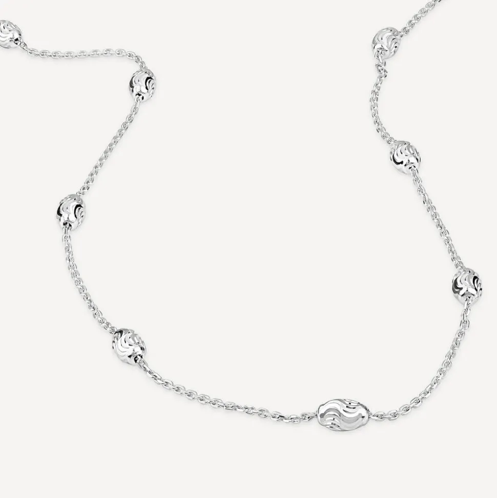 Sterling Silver Bean Trace Chain Necklet