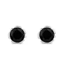 Sterling Silver Black Stone Stud Earrings