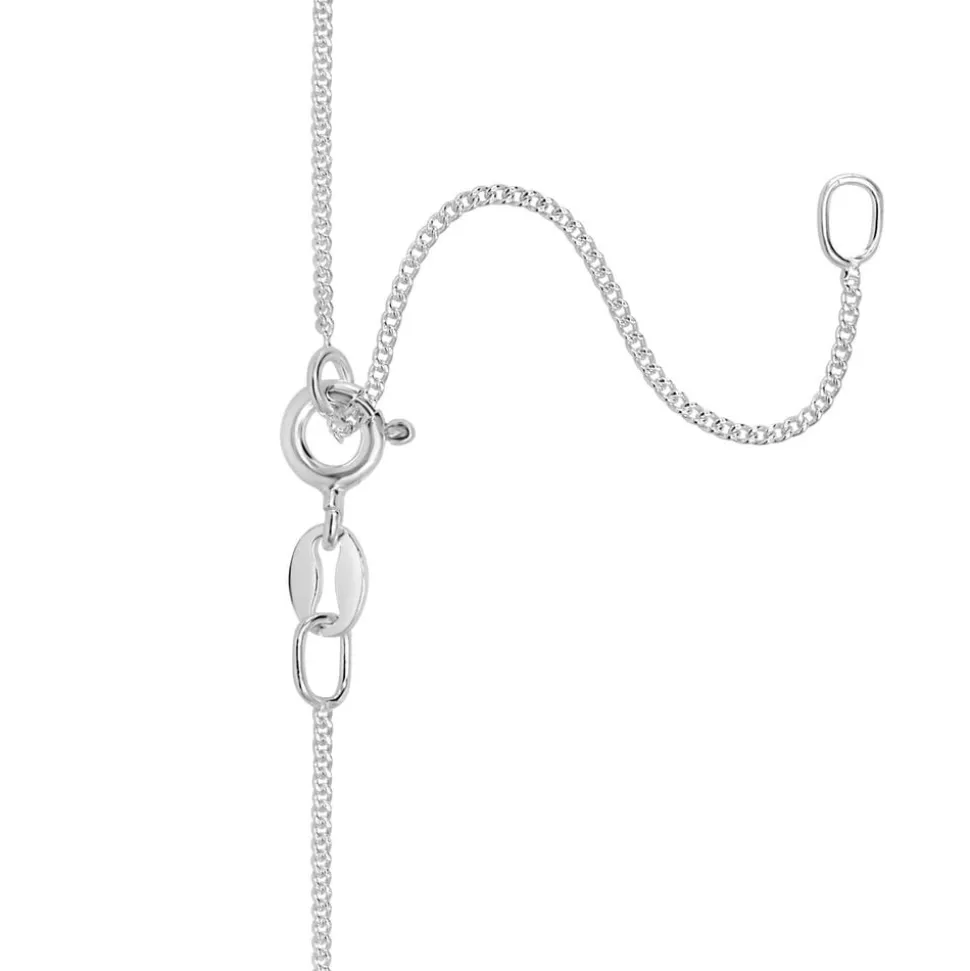 Sterling Silver Block Initial C Pendant (Chain Included)
