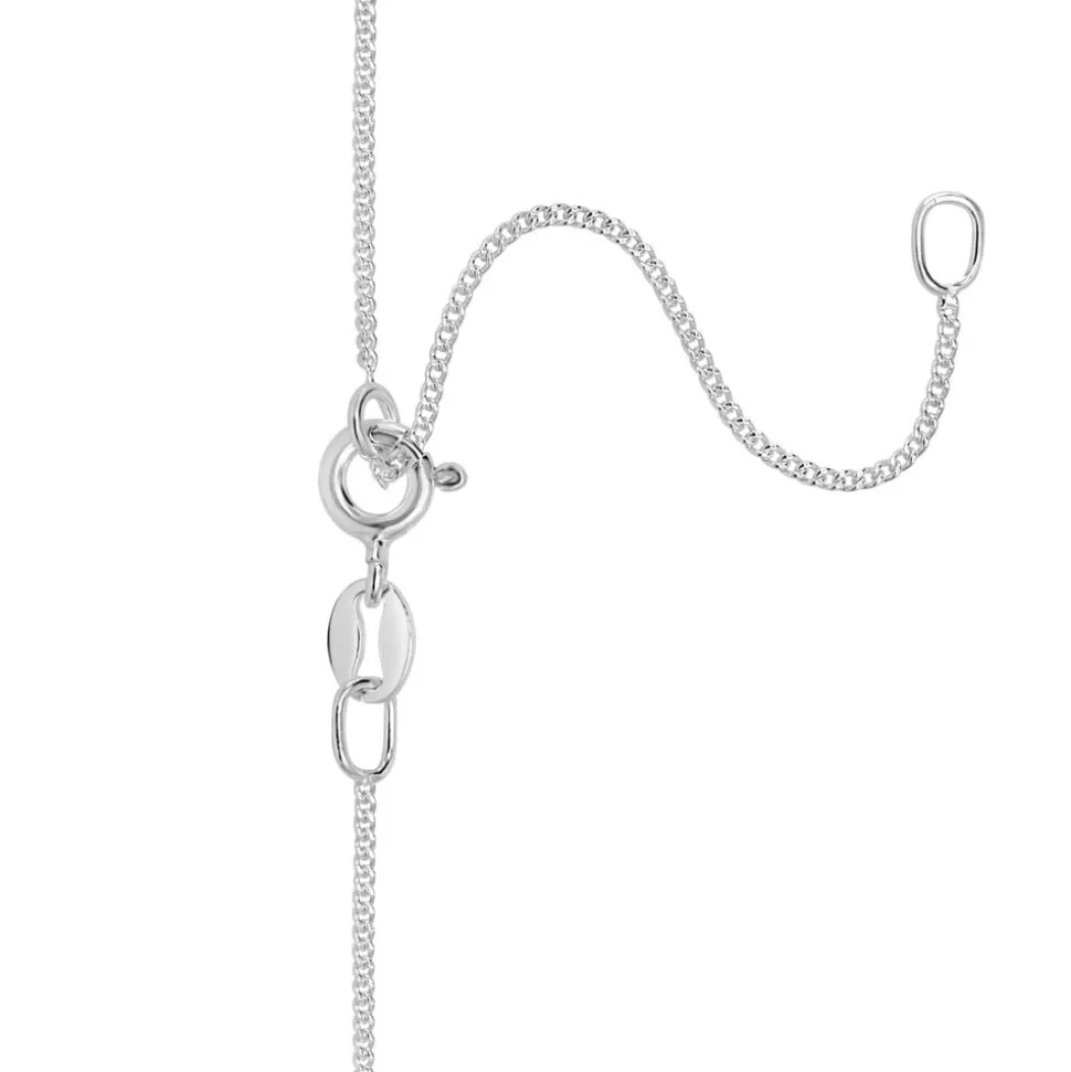 Sterling Silver Block Initial R Pendant (Chain Included)