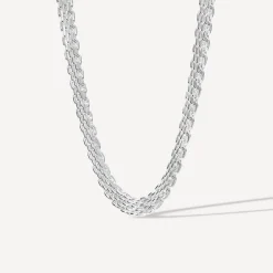 Sterling Silver Brick Meshed Style Necklet