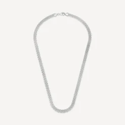 Sterling Silver Brick Meshed Style Necklet