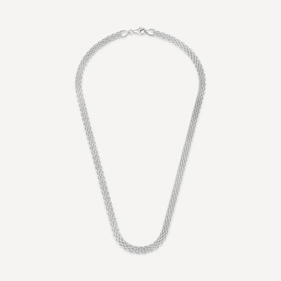 Sterling Silver Brick Meshed Style Necklet