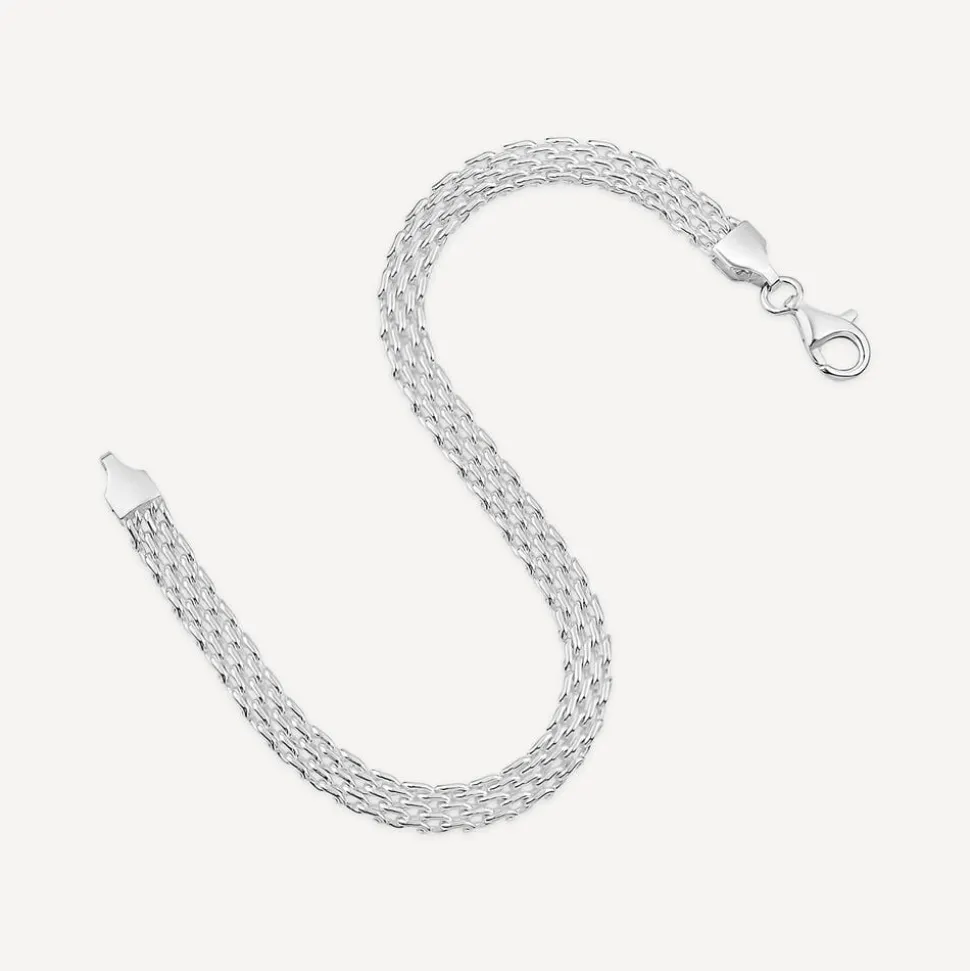 Sterling Silver Brick Mesh Style Bracelet