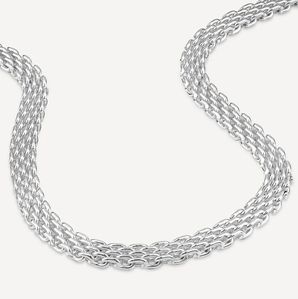Sterling Silver Brick Meshed Style Necklet