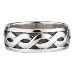 Sterling Silver Celtic Knot Band Wide Ring