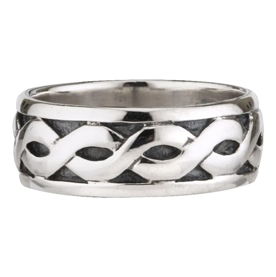 Sterling Silver Celtic Knot Band Wide Ring