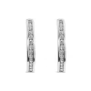 Sterling Silver Channel Set Cubic Zirconia Hoops