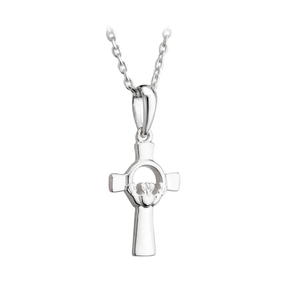 Sterling Silver Claddagh Cross Pendant