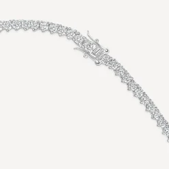 Sterling Silver Claw Set Cubic Zirconia Tennis Necklet