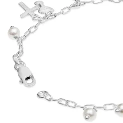 Sterling Silver Communion Pearl Bracelet