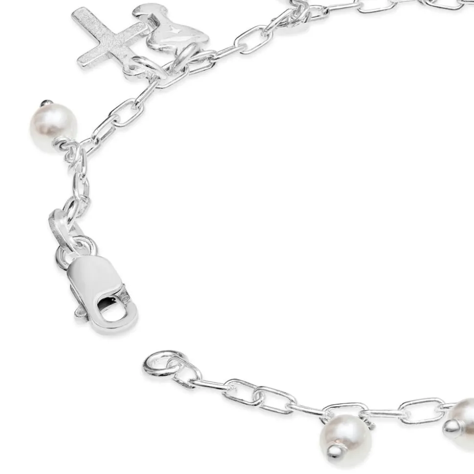Sterling Silver Communion Pearl Bracelet