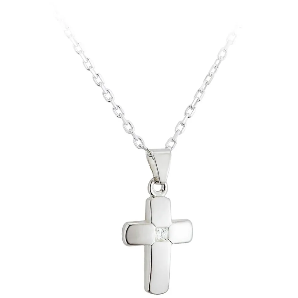 Sterling Silver Cross Pendant (Chain Included)