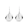 Sterling Silver Cubic Zirconia Open Double Loop Drop Earrings