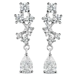 Sterling Silver Cubic Zirconia Pear Drop Earrings