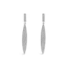 Sterling Silver Cubic Zirconia Spear Shaped Drop Earrings