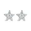 Sterling Silver Cubic Zirconia Star Shaped Stud Earrings