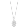 Sterling Silver Cubic Zirconia Miraculous Medal Necklace (Chain Included)