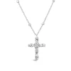 Sterling Silver Cubic Zirconia Cross Chain Necklet