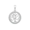 Sterling Silver Cubic Zirconia Tree of Life Pendant (Chain Included)
