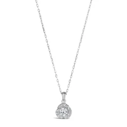 Sterling Silver Cubic Zirconia Pav Knot Pendant (Chain Included)