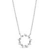Sterling Silver Cubic Zirconia Baguette Open Circle Necklet